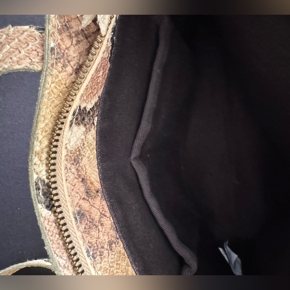Madewell Zip-Top Small Transport Crossbody Snake Embossed Leather Blush Multi - Picture 7 of 8